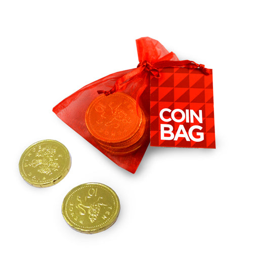 Milk Chocolate Coins - Organza Bag - Christmas