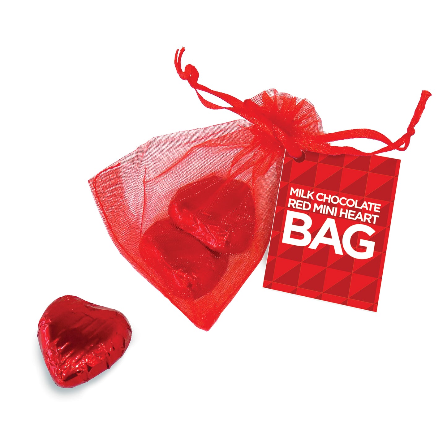 Milk Chocolate Hearts - Organza Bag