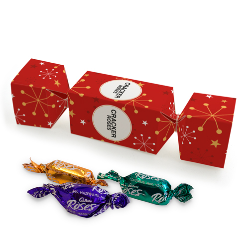 Christmas cracker with 3 Roses chocolates 