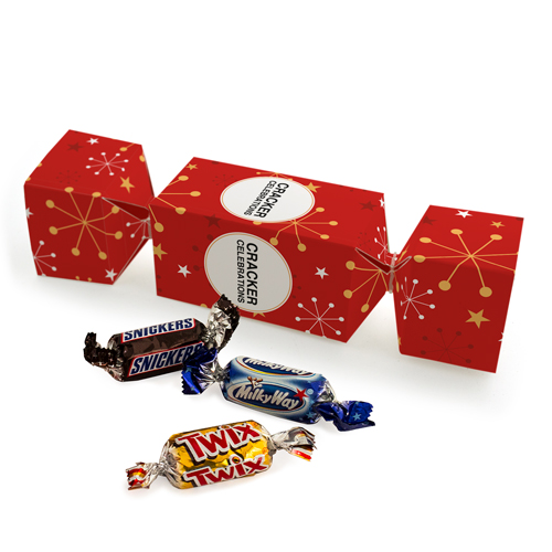 Christmas cracker with 3 Celebrations chocolates 