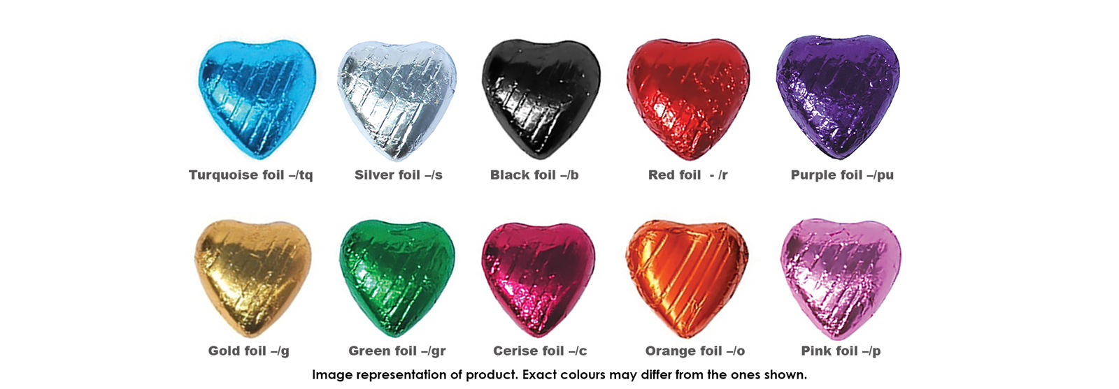 heart foil colours