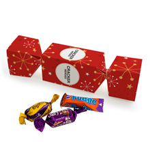 Christmas cracker box with Heroes chocolates