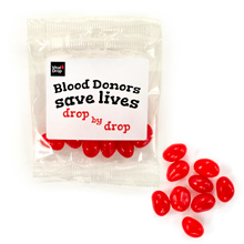World Blood Donor Day Red Jelly Bean Label Bag