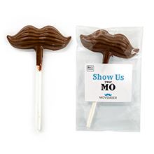 Moustache Chocolate Lollipop Label 